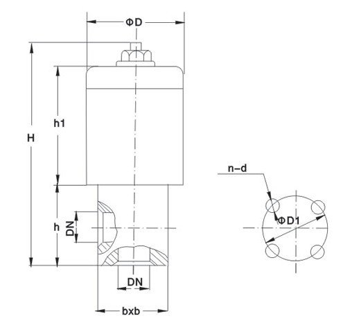 DDC-JQ真空閥的性能參數(shù)表及安裝尺寸