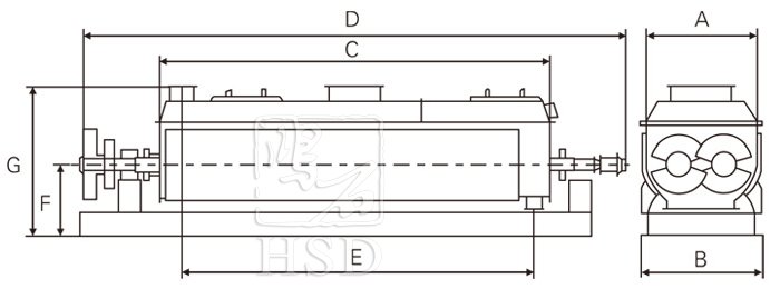 空心槳葉干燥機結構示意圖