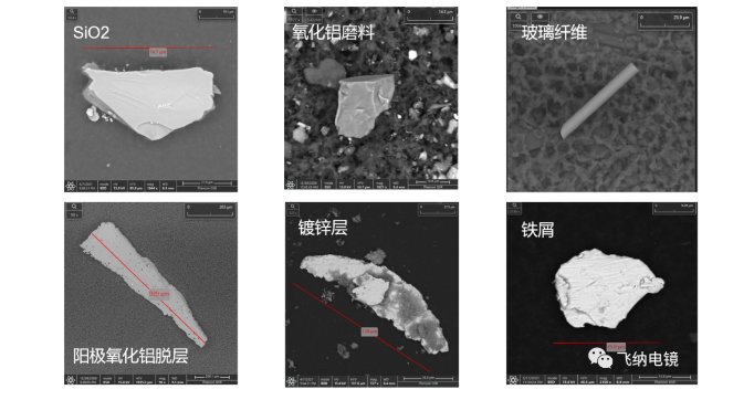 飛納電鏡ParticleX-TC 全自動汽車清潔度分析系統檢測出的污染物