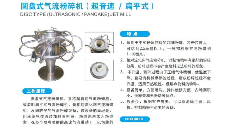 圓盤式氣流粉碎機