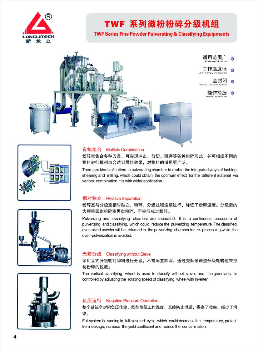 TWF微粉粉碎分級機介紹