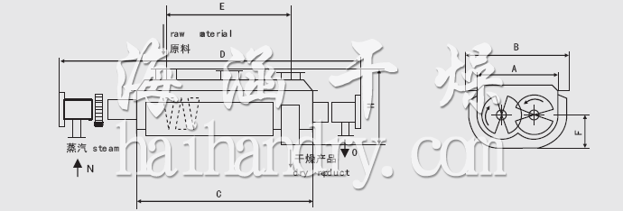 JYG系列空心槳葉干燥機安裝結構圖