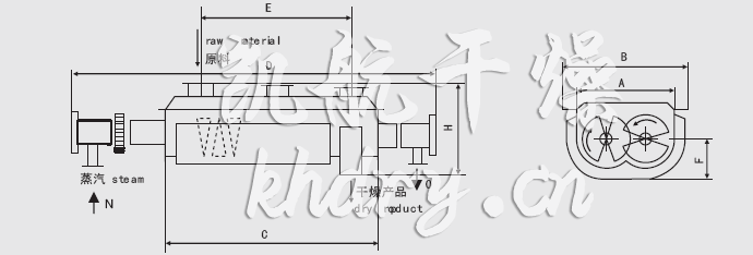 JYG系列空心槳葉干燥機安裝結(jié)構(gòu)圖